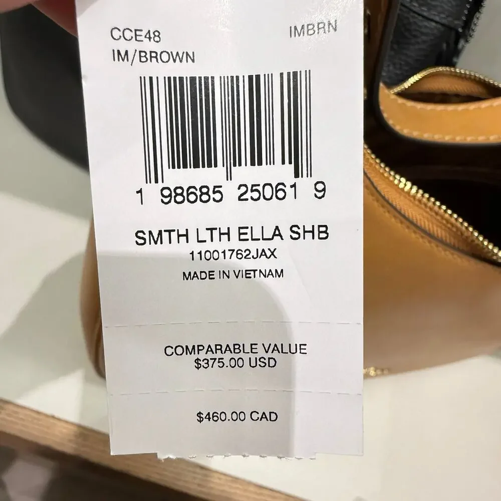 NEW‼️Coach Ella Shoulder Bag  CCE48 smooth leather/Gold/Brown